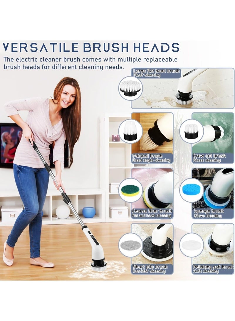 BEYTOR Electric Spin Scrubber with 9 Brush Heads – Cordless Power Cleaning Brush, Adjustable Extension Handle, IPX7 Waterproof, 2-Speed Bathroom & Floor Cleaning Tool - Image 3
