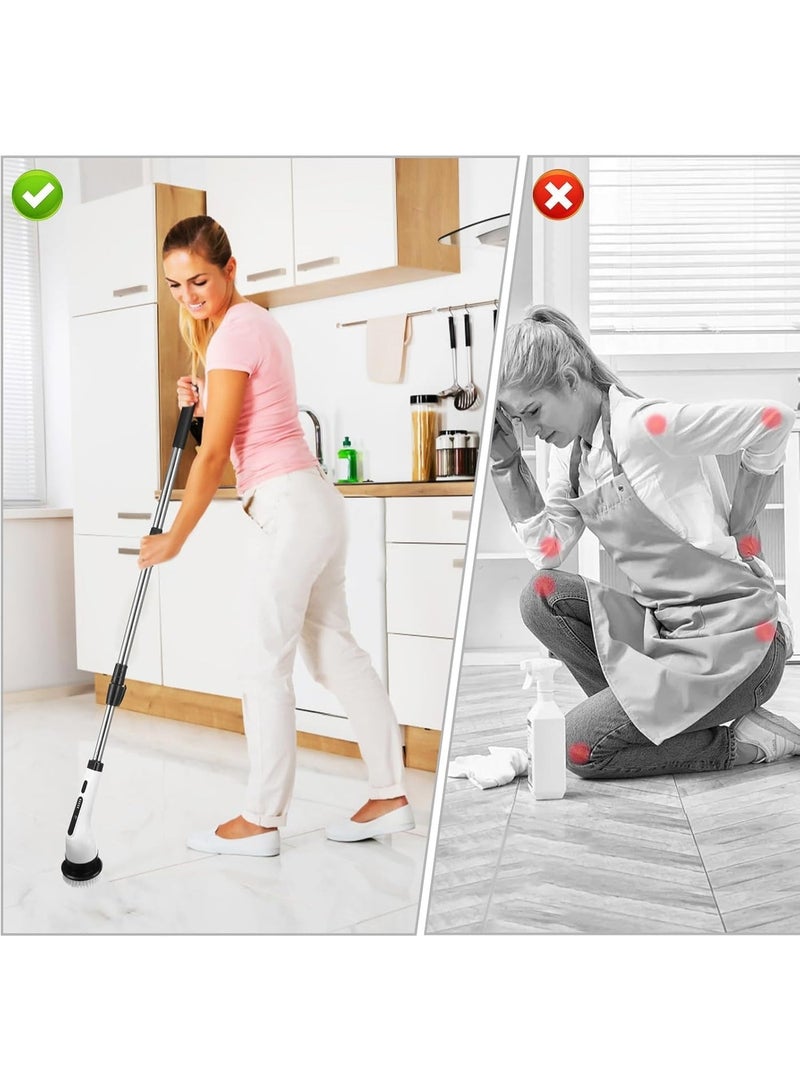 BEYTOR Electric Spin Scrubber with 9 Brush Heads – Cordless Power Cleaning Brush, Adjustable Extension Handle, IPX7 Waterproof, 2-Speed Bathroom & Floor Cleaning Tool - Image 2