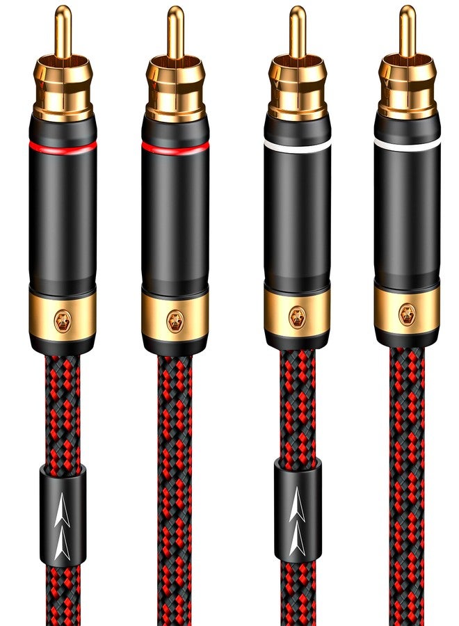 Primeda Audiophiles RCA/Phono Cable 2 RCA Male to 2 RCA Male HiFi System Interconnect Cable Braided for Home Cinema Subwoofer Amplifiers Blu-ray (Straight to Straight, 2.5ft/0.75m) - Image 1