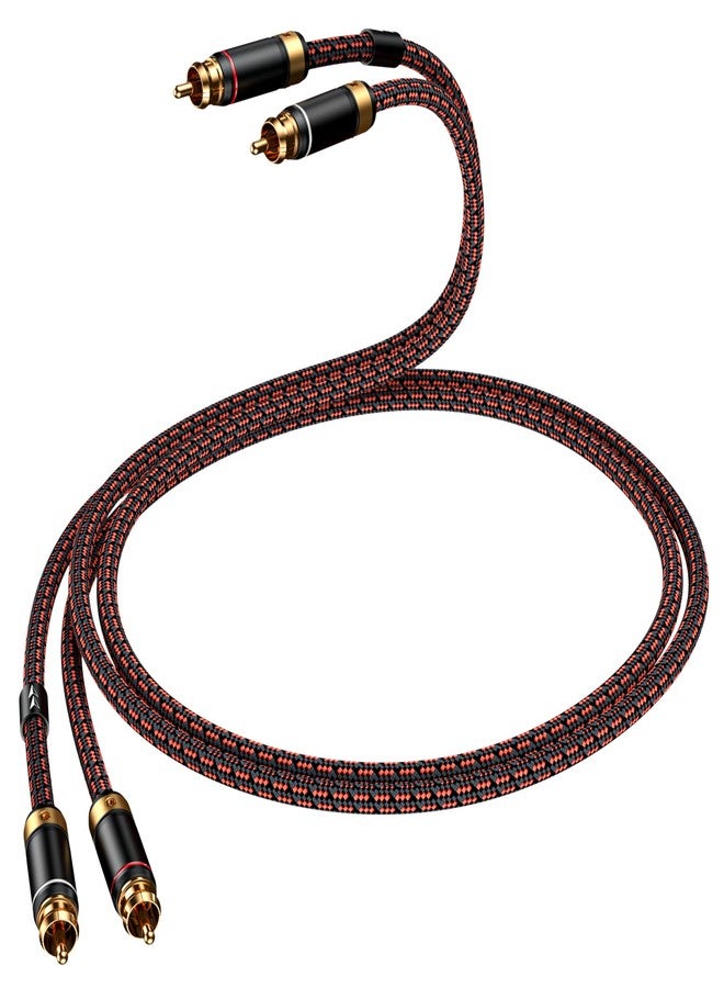 Primeda Audiophiles RCA/Phono Cable 2 RCA Male to 2 RCA Male HiFi System Interconnect Cable Braided for Home Cinema Subwoofer Amplifiers Blu-ray (Straight to Straight, 2.5ft/0.75m) - Image 4