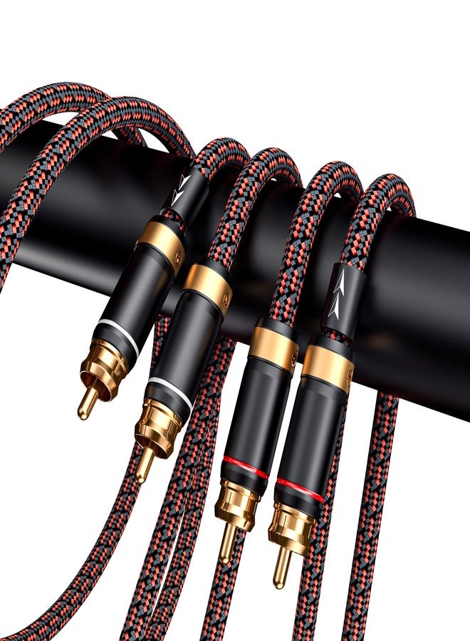 Primeda Audiophiles RCA/Phono Cable 2 RCA Male to 2 RCA Male HiFi System Interconnect Cable Braided for Home Cinema Subwoofer Amplifiers Blu-ray (Straight to Straight, 2.5ft/0.75m) - Image 3