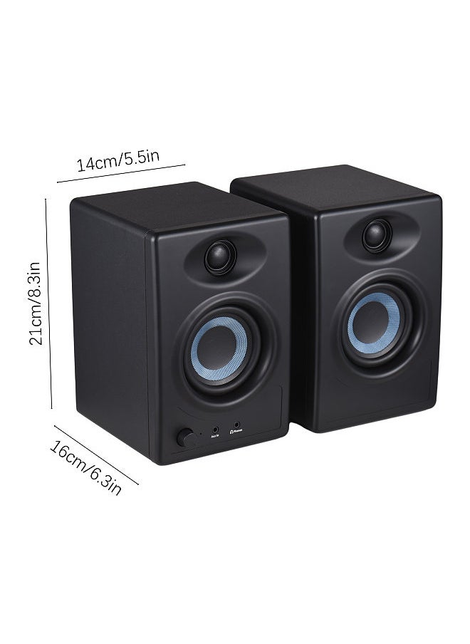 50W Studio Monitor Speakers Desktop Wireless BT Monitoring Speaker Active Near-field Monitor Speaker Stereo Balanced Input