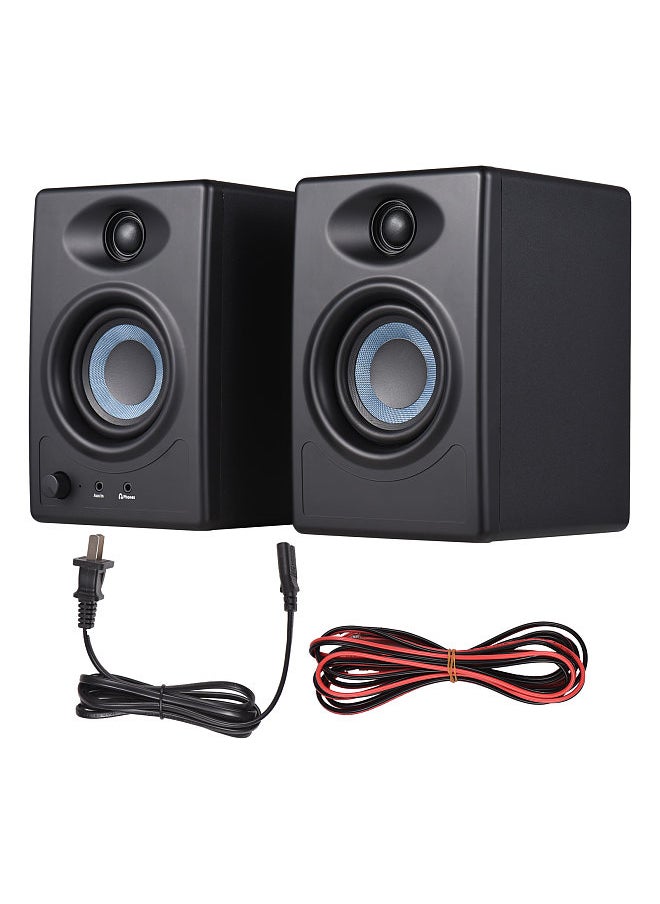 50W Studio Monitor Speakers Desktop Wireless BT Monitoring Speaker Active Near-field Monitor Speaker Stereo Balanced Input