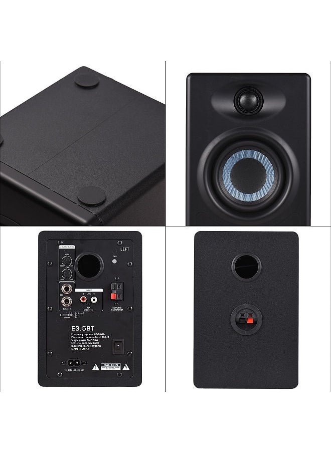 50W Studio Monitor Speakers Desktop Wireless BT Monitoring Speaker Active Near-field Monitor Speaker Stereo Balanced Input