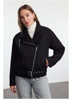 trendyol Black Oversize Belted Coat TWOAW25MO00121  - Image 1