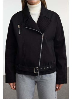 trendyol Black Oversize Belted Coat TWOAW25MO00121  - Image 3