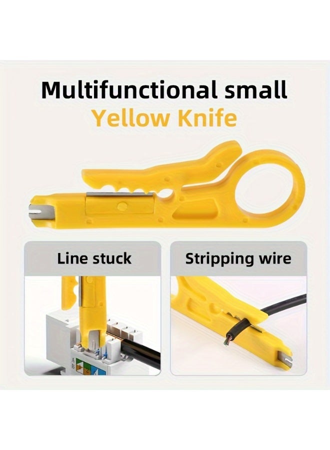 Network Cable Crimping Tool Kit RJ45 RJ11 Crimper Stripper Set with Mini Wire Stripper and 10 Pcs RJ45 Cat6 - Image 4