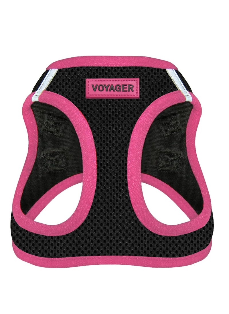 VOYAGER Voyager step in air dog harness all weather mesh step in vest harness for small and medium dogs by best pet supplies pink trim medium  - Image 1