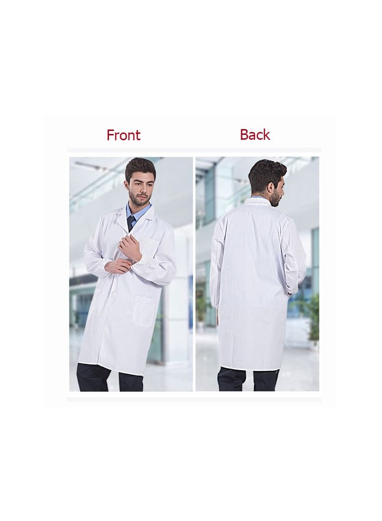 1-Piece Medical Uniform,Doctor Long Sleeve Coat,Men Women Overall Scrubs Lab Clothes,Size L - Image 2
