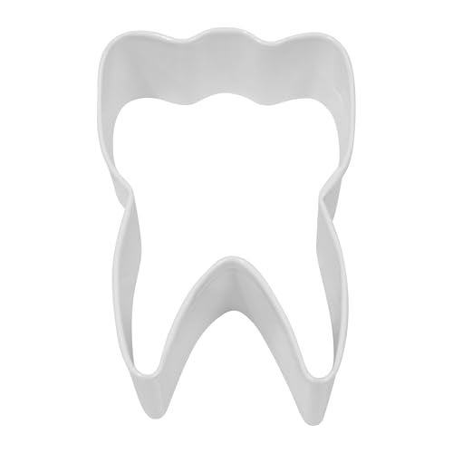 CybrTrayd R&M Tooth 3" Cookie Cutter White with Brightly Colored, Durable, Baked-on Polyresin Finish - Image 2