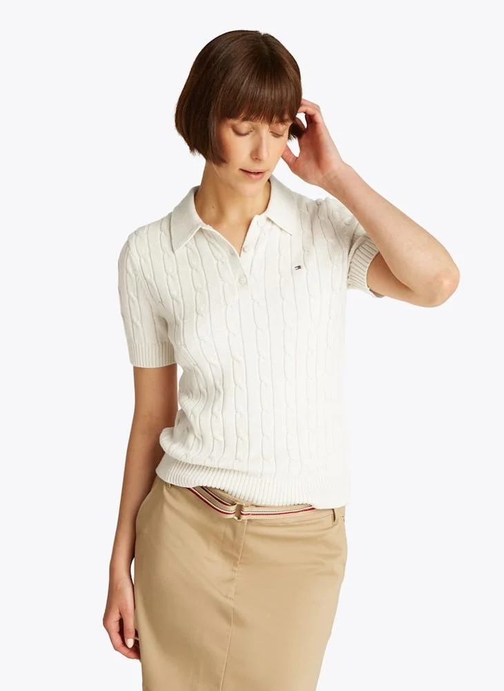 تومي هيلفيغر Logo Knitted Polo