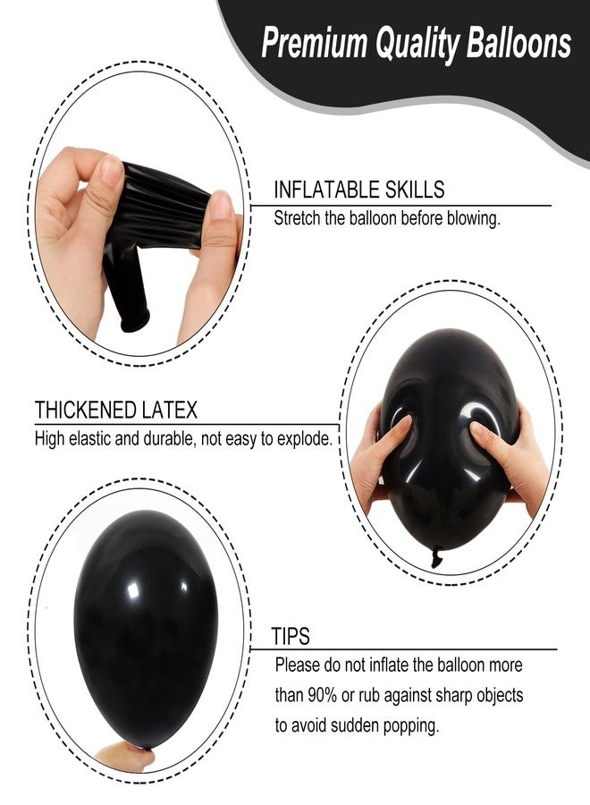 RUBFAC 135pcs Black Balloons Different Sizes 18 12 10 5 Inch for Birthday Party Graduation Anniversary Wedding Decorations - Image 3