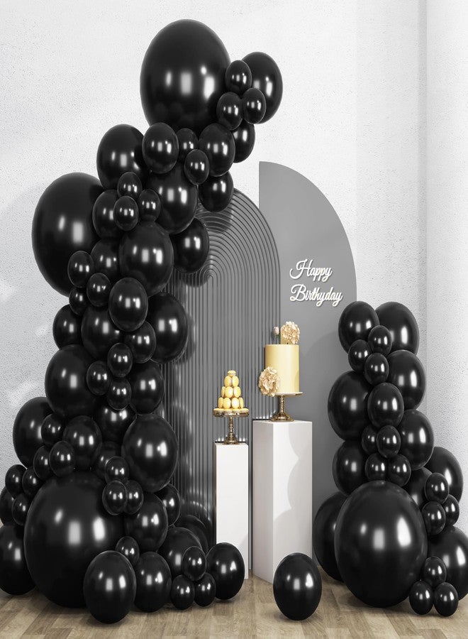 RUBFAC 135pcs Black Balloons Different Sizes 18 12 10 5 Inch for Birthday Party Graduation Anniversary Wedding Decorations - Image 1
