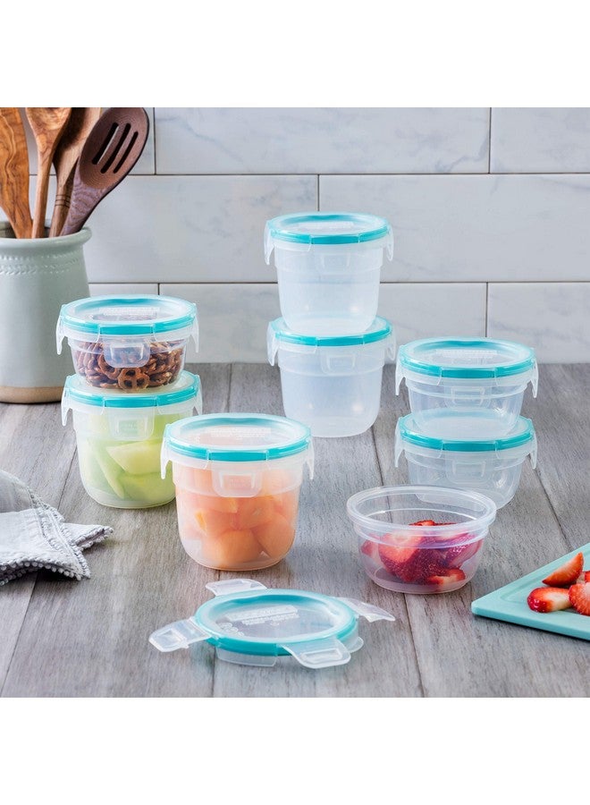Snapware Total Solution 16-Pc Plastic Food Storage Containers Set ,(4) 2-Cup & (4) 1.2-Cup Round Meal Prep Container, BPA-Free Lids with 4 Locking Tabs, Microwave, Dishwasher, and Freezer Safe - Image 1