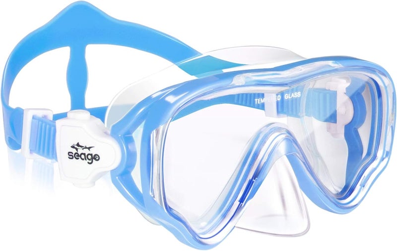 Seago Kids Swim Goggles Snorkel Diving Mask for Youth(5-15), Anti-Fog 180° Clear View - Image 1