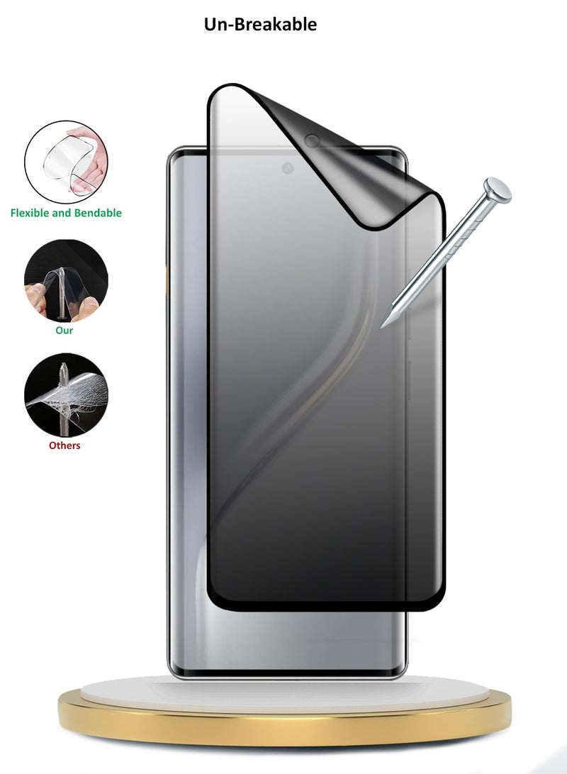 Wtech Tecno Camon 40 Pro 5G 2025 Premium Edge-Pro Matte Ceramic Privacy Full Glue Full Cover Matte Flexible Screen Protector (MSGPCP) - Clear/Black - Image 4