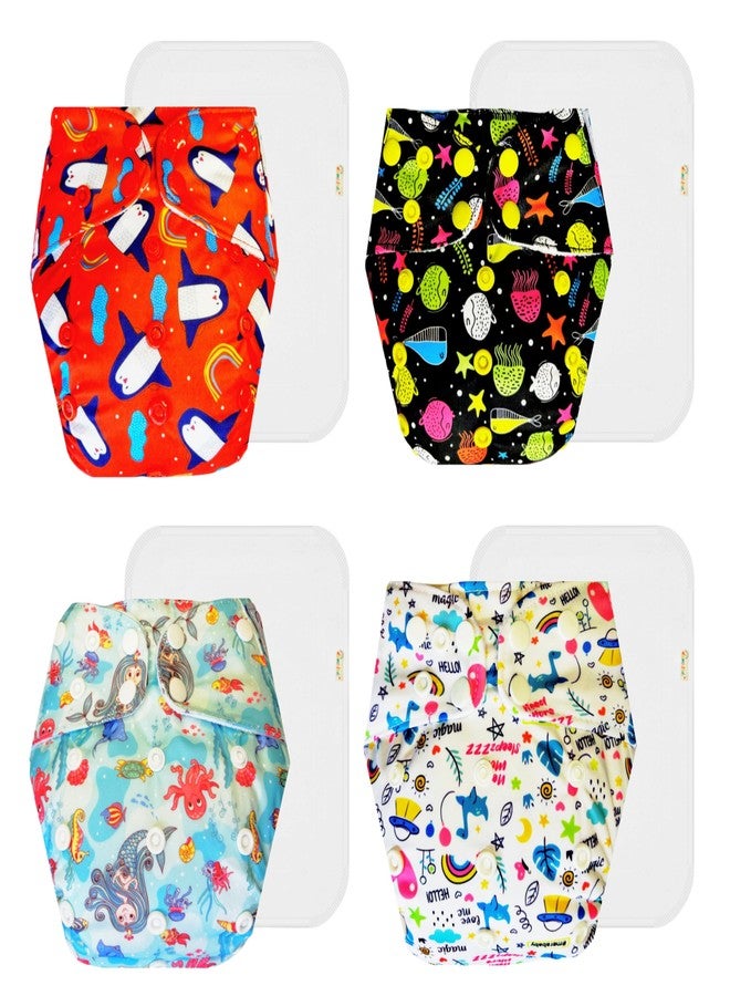 حفاضات دمبلدو القماشية الممتازة مع حشوة قطنية (عبوة من 4) | مضادة للحساسية | مانعة للتسرب | مناسبة للسفر | مثالية للأطفال الصغار | من 3 أشهر إلى 3 سنوات | للجنسين - Image 1