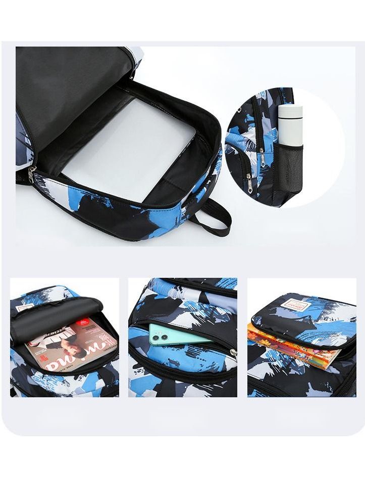 3-Piece Large Capacity Backpack Suit Camouflage Color Matching with Lunch Box Pencil Case Campus School Bag/Middle School Student/College Students - Image 3