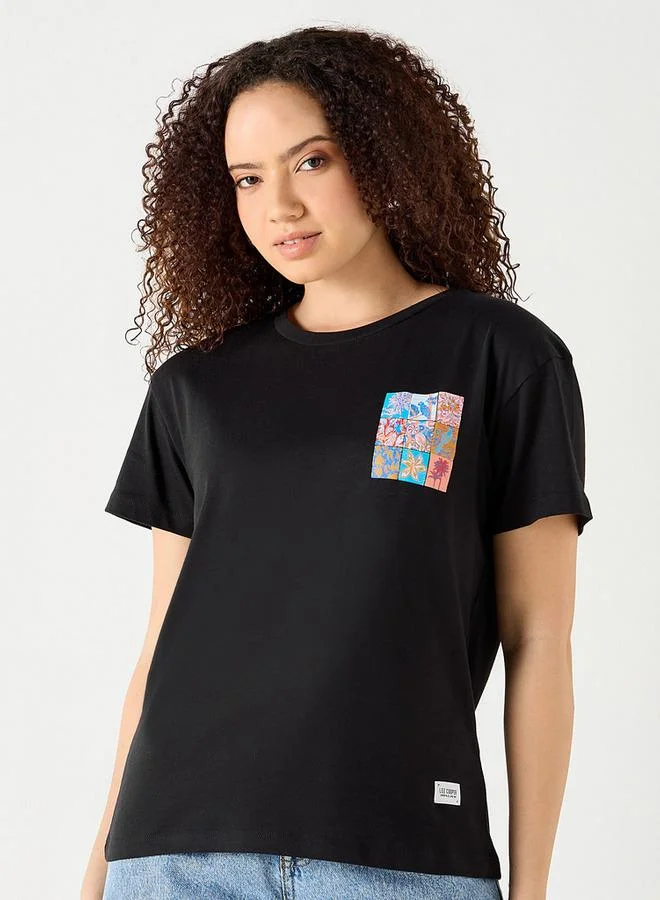 Lee Cooper Lee Cooper Graphic Print Crew Neck T-shirt with Short Sleeves