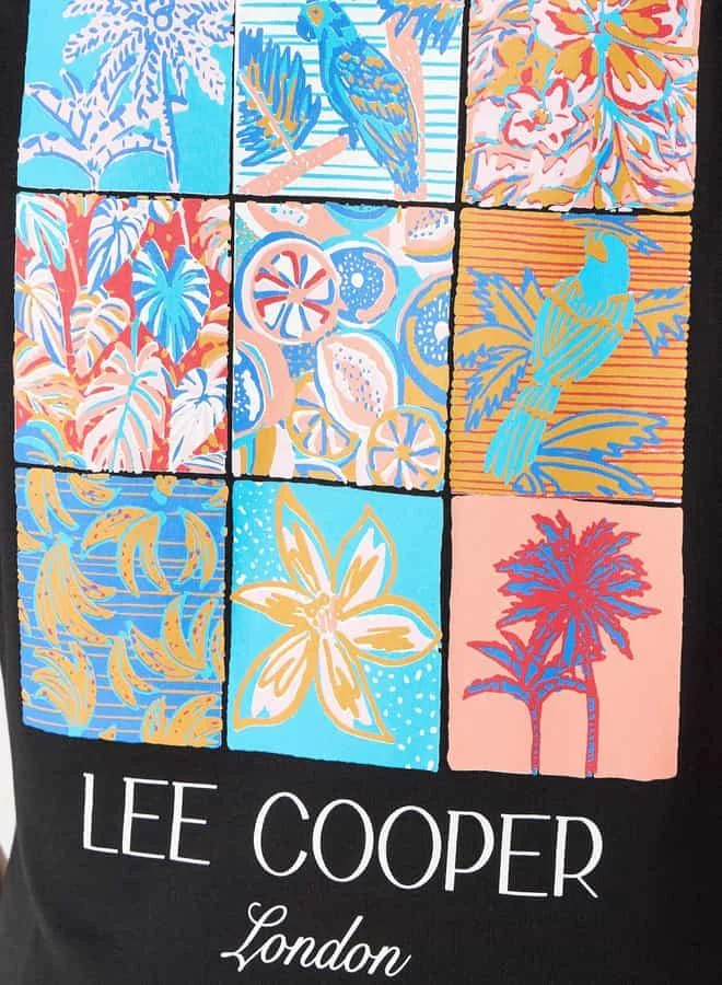 Lee Cooper Lee Cooper Graphic Print Crew Neck T-shirt with Short Sleeves