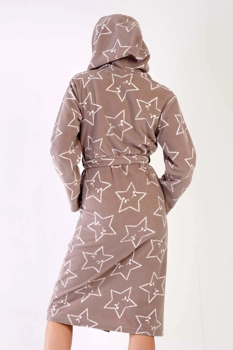 Vienetta Women's Hooded Polar Espresso Dressing Gown C3T0N4O045