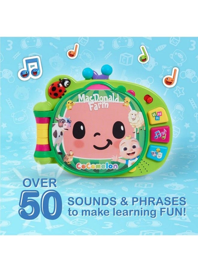 Just Play كتاب تعليمي تفاعلي من Cocomelon للأطفال الصغار مع 3 أوضاع تعلم وموسيقى وأرقام وأصوات حيوانات و50 عبارة تعليمية للأطفال من سن 18 شهرًا فما فوق ألعاب أطفال من سن 18 شهرًا متعددة الألوان  - Image 4