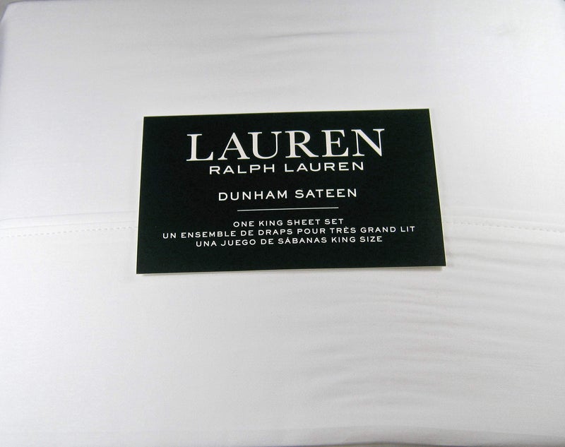 Lauren Ralph Lauren King White Dunham Sateen Sheet Set - Image 1