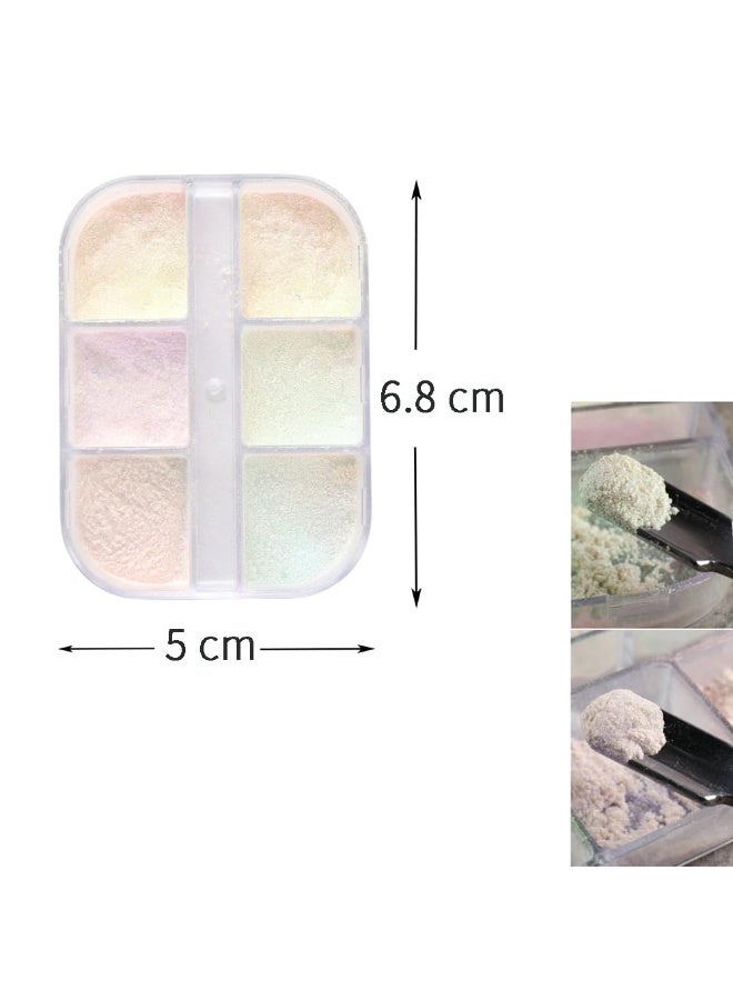 ANZAILALA Chrome Nail Powder 6 Colours Nail Glitter Nail Art Accessories for Women - Image 3