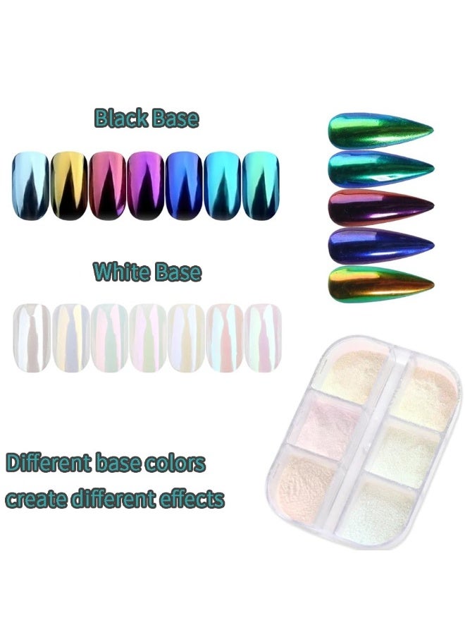 ANZAILALA Chrome Nail Powder 6 Colours Nail Glitter Nail Art Accessories for Women - Image 5