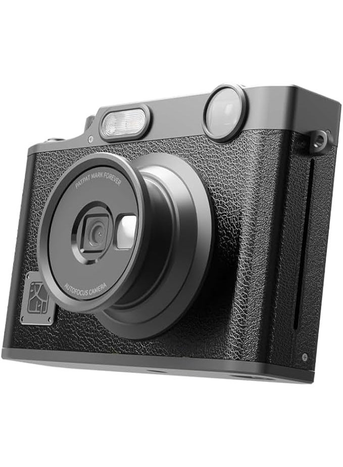 HPRT Z3 Instant Camera, 2-in-1: Instant Camera + Photo Printer (10 Photo Papers Included) (Black)