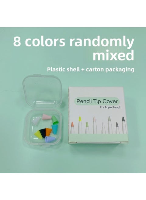 For Apple Pencil 1/2 Generation For Apple Pen Silicone Case Pen Tip Protective Case Boxed Pen Tip Cover Film Set-Color:Mixed Color 8 With Packaging-Applicable Model:For Apple/For Apple
