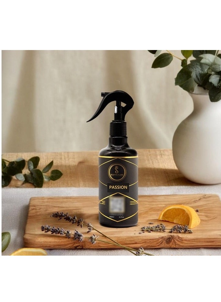 PASSION – Aroma Spritz - Ready-to-Use Long-Lasting Air Freshener for Cars, Carpets, Curtains, Rooms, Fabrics, and Abayas (300 ml)