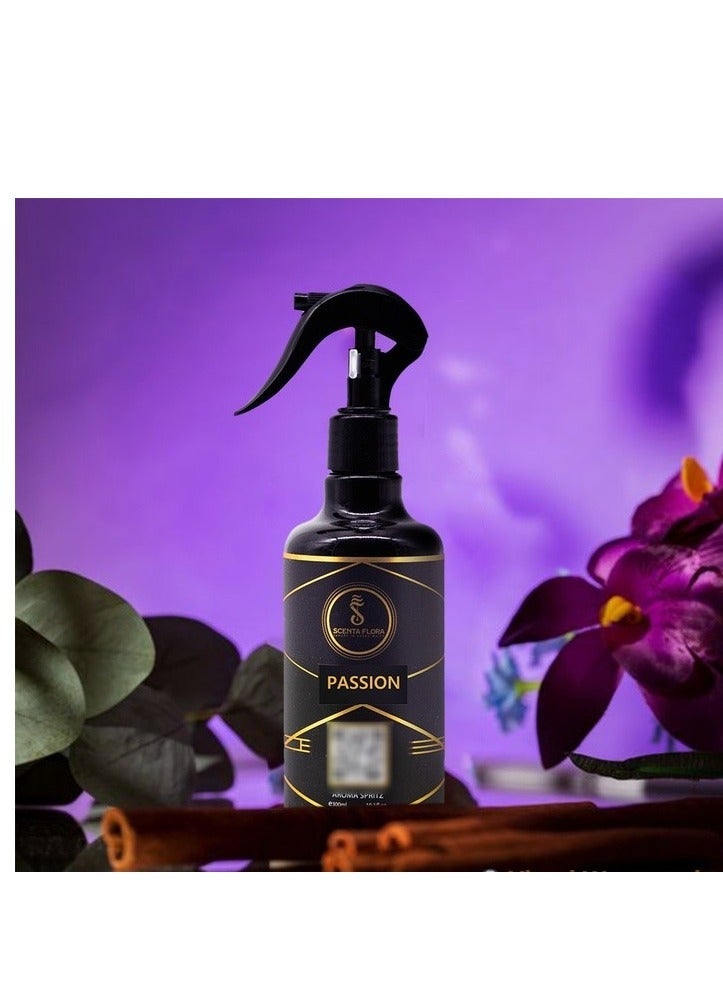 سينتا فلورا PASSION - Aroma Spritz - معطر هواء جاهز للاستخدام وطويل الأمد للسيارات والسجاد والستائر والغرف والأقمشة والعباءات (300 مل) - Image 3