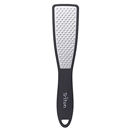 TRITON Professional 1 Sided Lazer Cut Nickel Plate Foot Scrapper for Pedicure Foot Filer Callus Remover for Feet Foot Scrubber for Women n Men, Black - Image 1