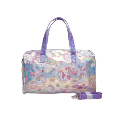 Happy Hues Duffle Bag – Travel & Gym Bag for Girls with Rainbow Straps (Multi Uni) - Image 1