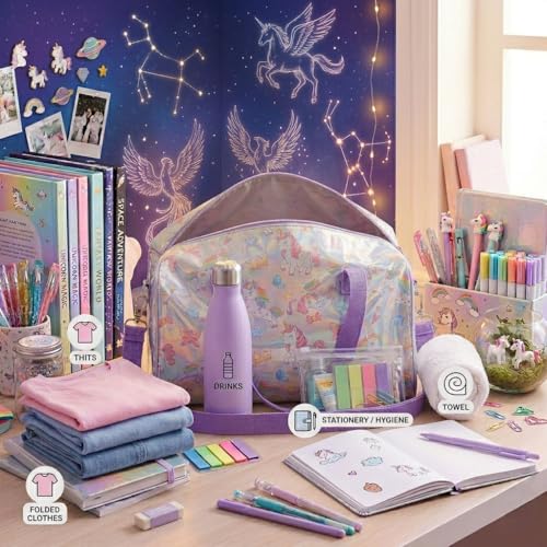 Happy Hues Duffle Bag – Travel & Gym Bag for Girls with Rainbow Straps (Multi Uni) - Image 3