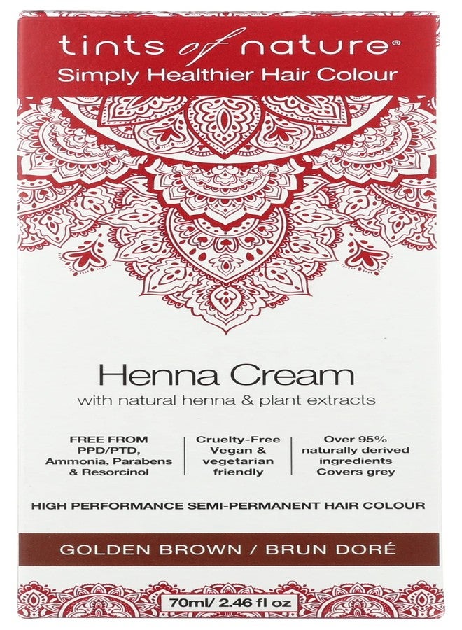 Tints of Nature Simply Healthier Hair Colour, Henna Cream Golden Brown, Semi-Permanent Hair Colour, 2.46 Oz