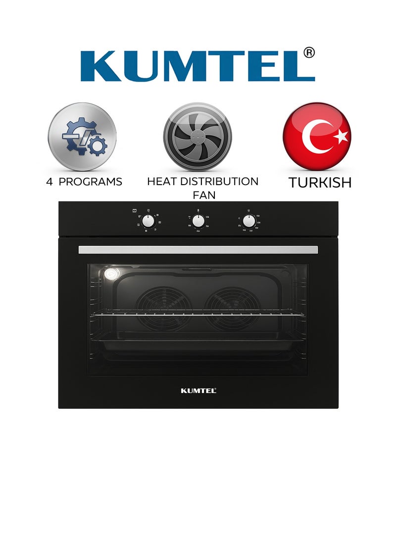 Kumtel Built-in Electric Oven - 90*60 cm - 105L - Made in Turkey - Black - A9-SF3/B - Image 1