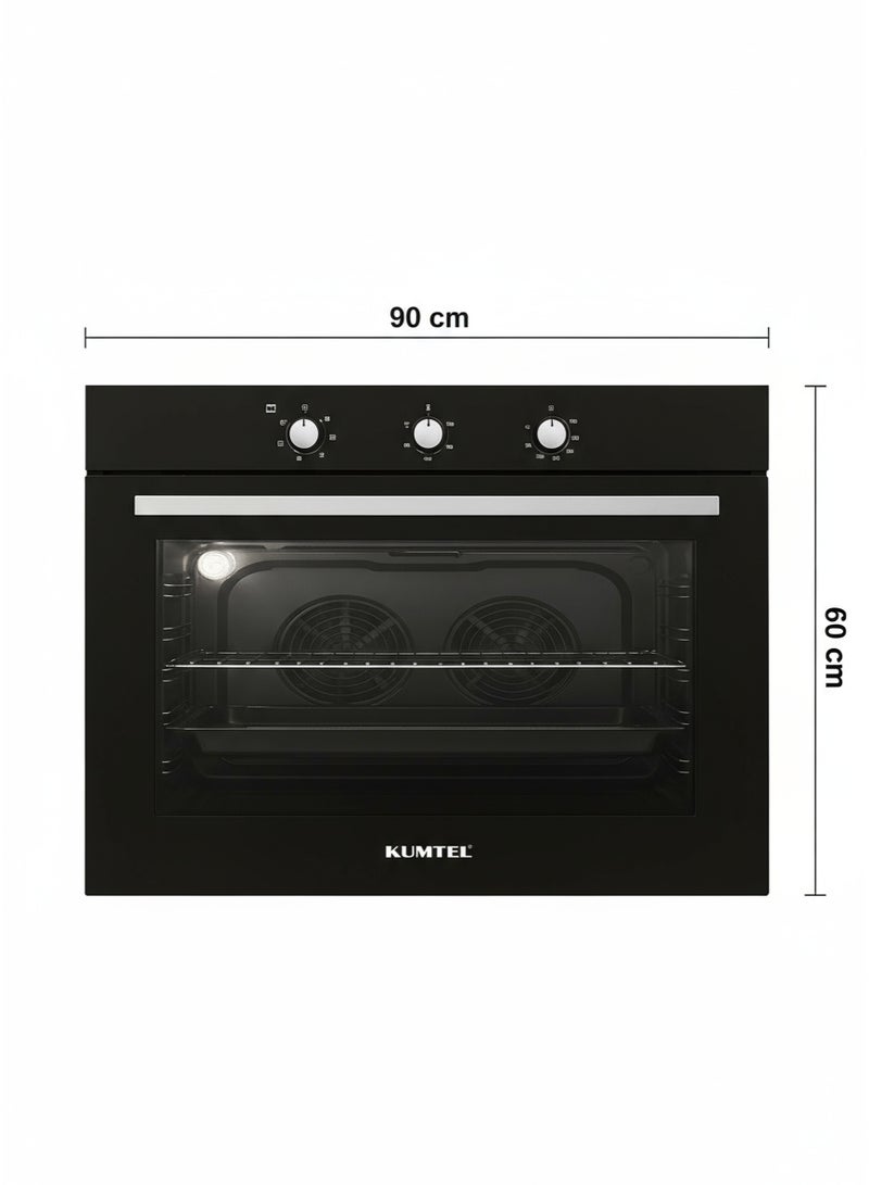 Kumtel Built-in Electric Oven - 90*60 cm - 105L - Made in Turkey - Black - A9-SF3/B - Image 3