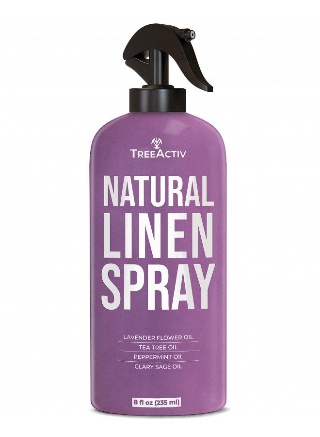 TreeActiv Natural Linen Spray, 8 fl oz, Lavender Spray for Sleep, Linen Spray for Beddings, Pillows, and Sheets, Lavender Bed Spray with Lavender and Tea Tree, Pillow Mist Freshener, 2000+ Sprays - Image 1
