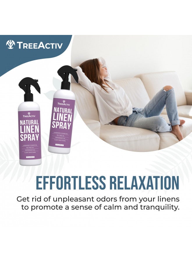 TreeActiv Natural Linen Spray, 8 fl oz, Lavender Spray for Sleep, Linen Spray for Beddings, Pillows, and Sheets, Lavender Bed Spray with Lavender and Tea Tree, Pillow Mist Freshener, 2000+ Sprays - Image 3