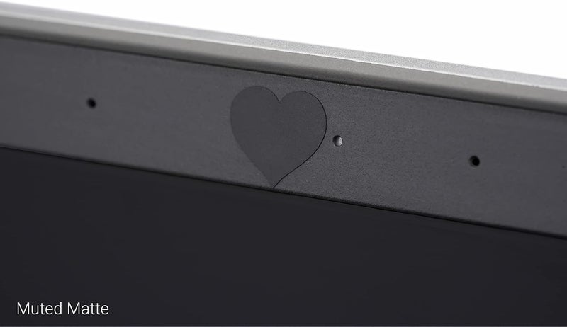 BLOCKED Stackable Webcam/Camera Vinyl Covers | 57 Low-Tack Restickable Webcam Sticker | 3-Sizes | Black 57-Pack Hearts (Muted Matte) - Image 4