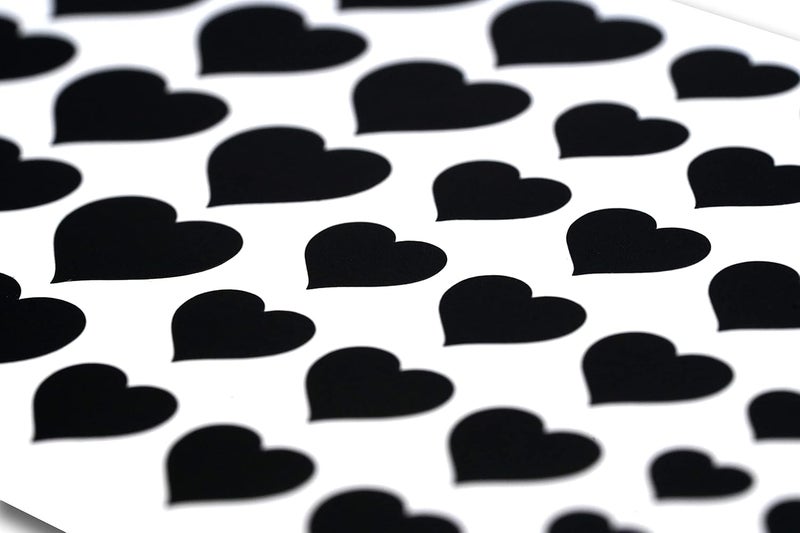 BLOCKED Stackable Webcam/Camera Vinyl Covers | 57 Low-Tack Restickable Webcam Sticker | 3-Sizes | Black 57-Pack Hearts (Muted Matte) - Image 2