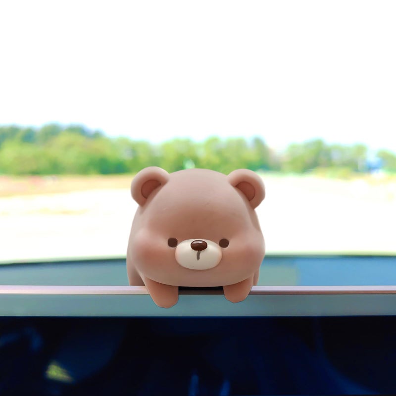 Motaney Cute Furry Animal Rear View Mirror Accessories Car Dashboard Ornament Center Screen Decoration Rearview Mirror Charm Car Accessories Interior Decor for WomenMen - Image 3