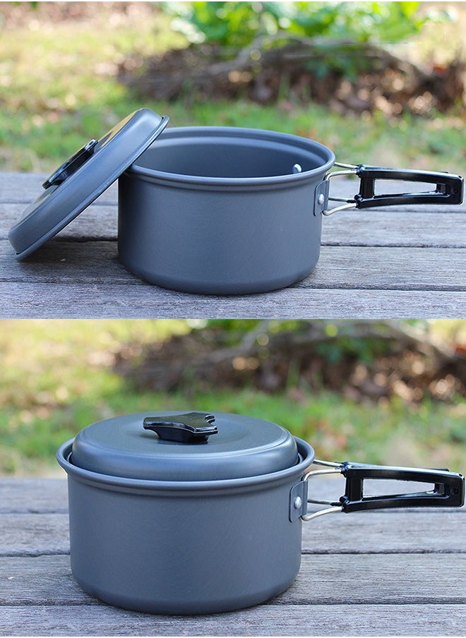 GROIC - Camping Cookware Set 11 Pcs Outdoor Mess Kit Lightweight & Compact Backpacking Cooking and Pans Set for Hiking Picnic Outdoor Camping Hiking - Image 1