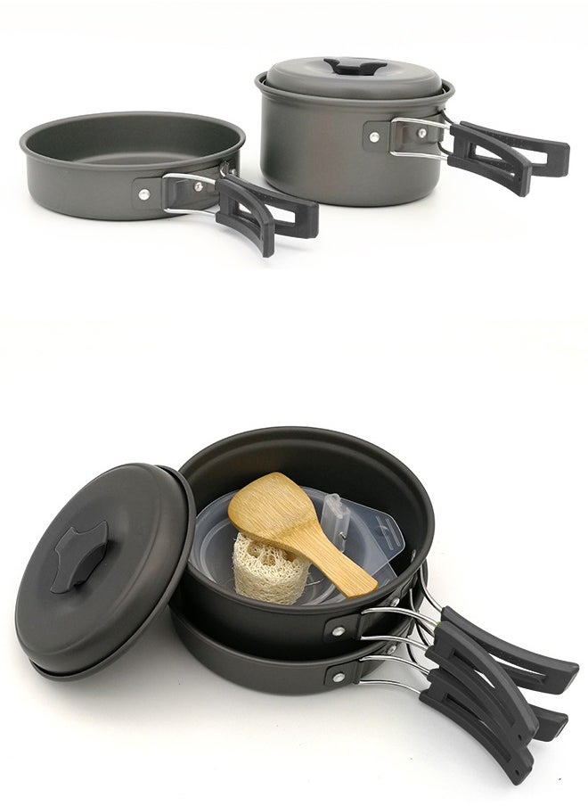 GROIC - Camping Cookware Set 11 Pcs Outdoor Mess Kit Lightweight & Compact Backpacking Cooking and Pans Set for Hiking Picnic Outdoor Camping Hiking - Image 1