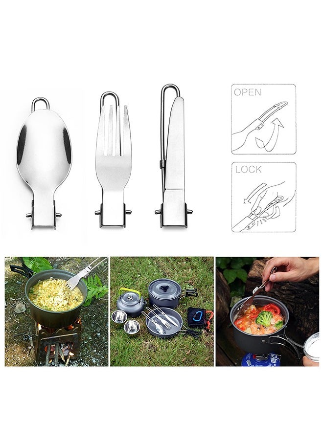 GROIC - Camping Cookware Set 11 Pcs Outdoor Mess Kit Lightweight & Compact Backpacking Cooking and Pans Set for Hiking Picnic Outdoor Camping Hiking - Image 1