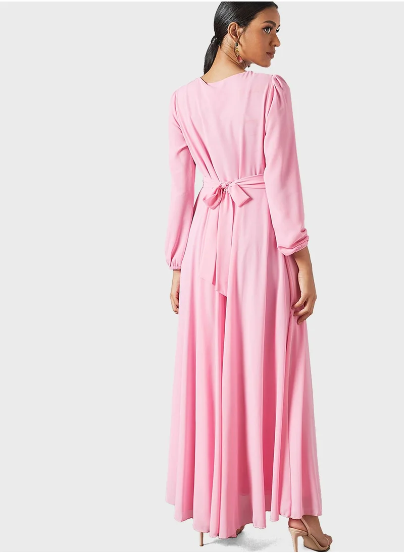 SIVVI for HANIYA Belted Knitted Abaya Dress