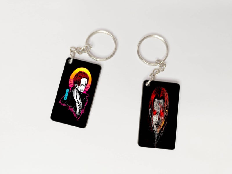 OUTFITQUE OUTFITQUE Premium (Pack of 2) Anime- 472 Printed Long Keychain For Bike, Scooty, Car, MDF Keyholder - Image 1