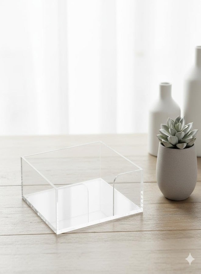 Harman Acrylic Paper Napkin Holder - Decorative Napkin Caddy for Dinner, Birthdays, Parties, Gifts, Celebrations - 7" x 7" x 3" - Clear Luncheon Size - Image 2